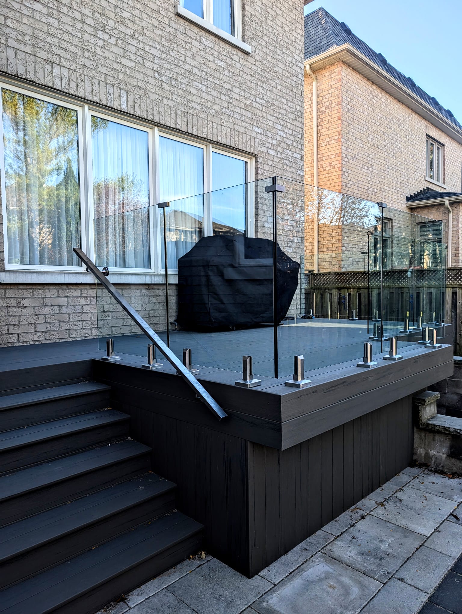 R8 spigot glass railing, Toronto deck