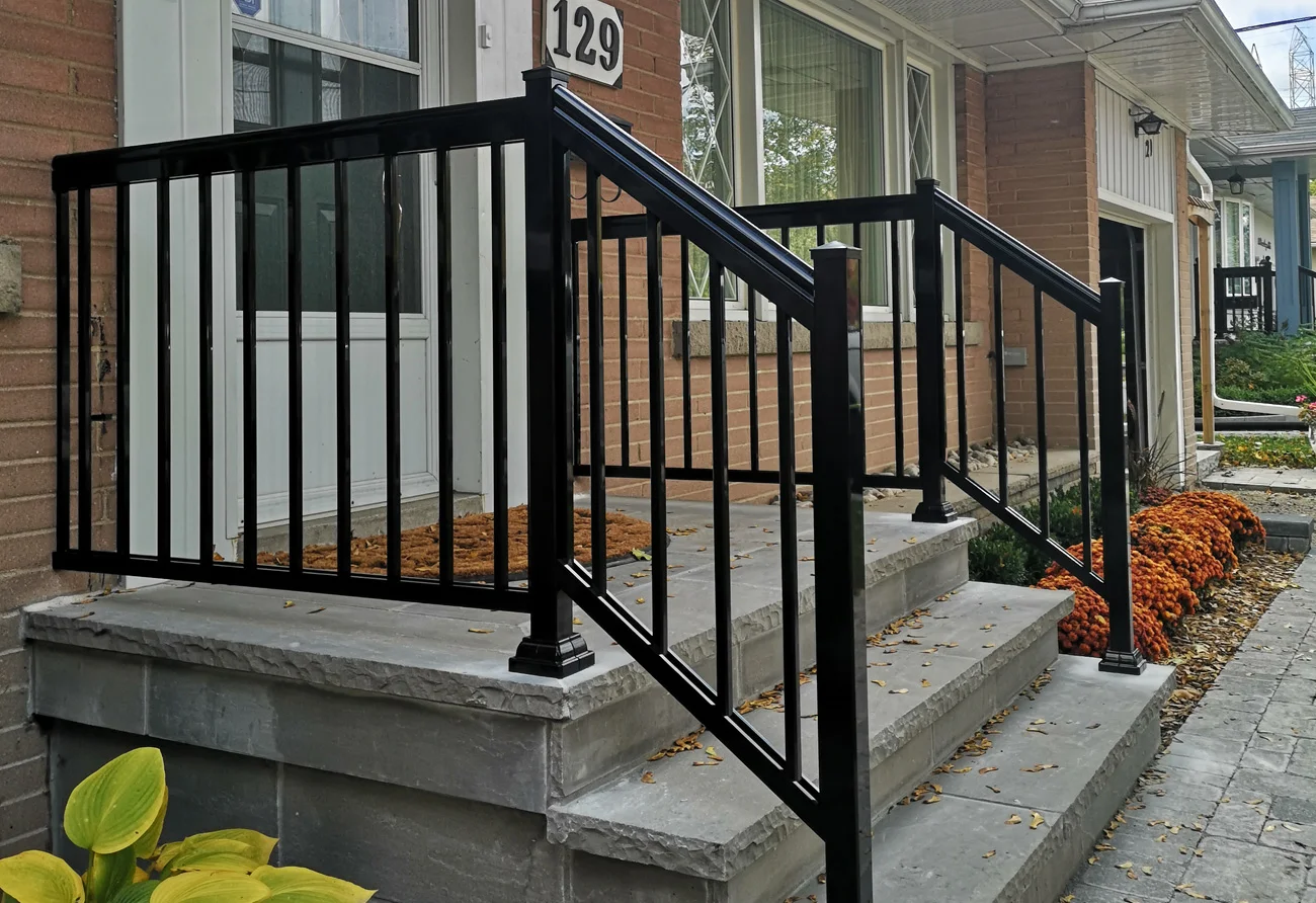 R1 Railing Front Entry Black 2 — Homeowner Project