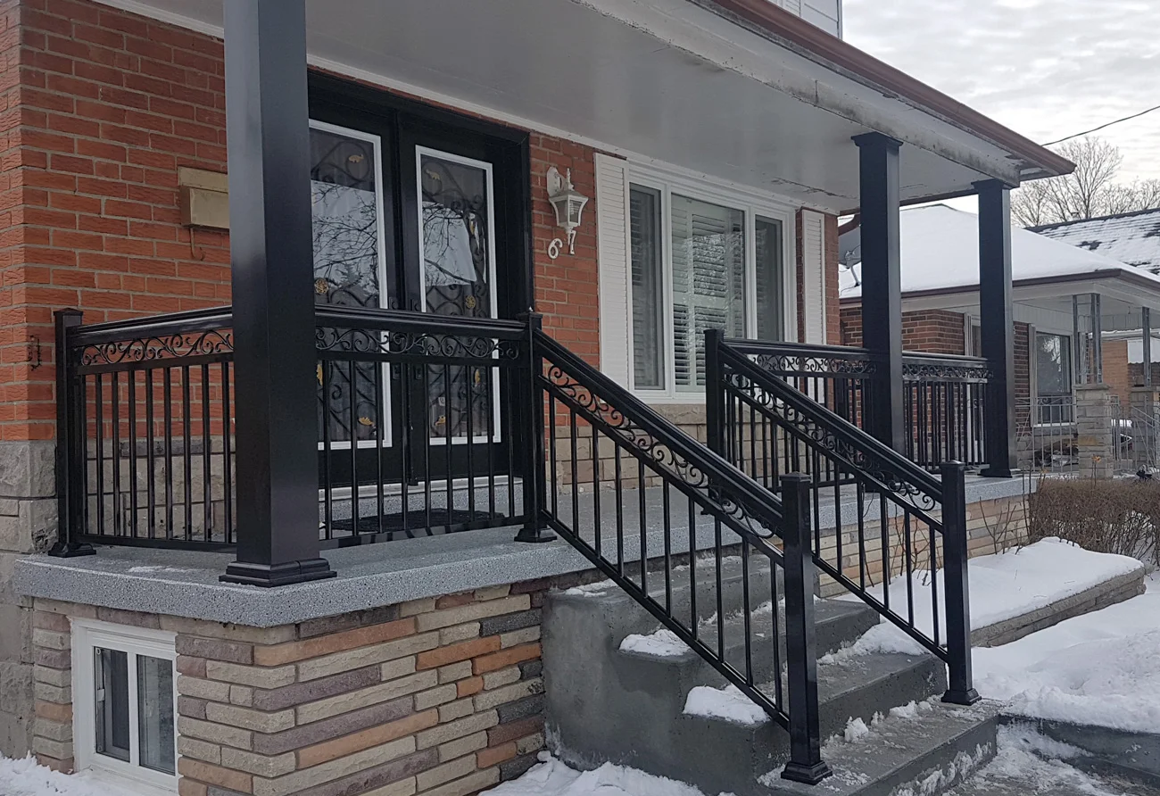 R4 Scroll Railing Porch with Columns 1 — Homeowner Project