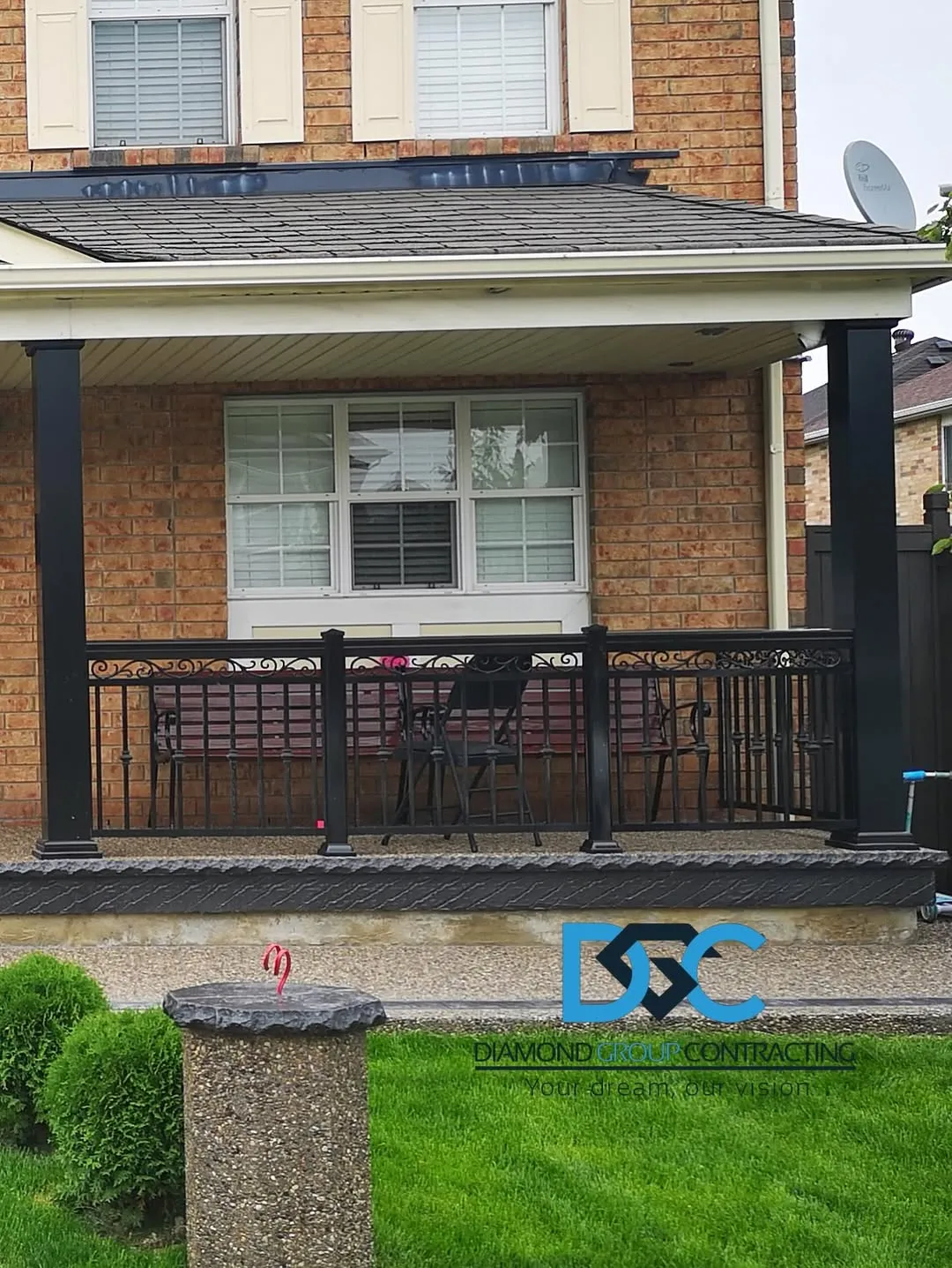 Black Aluminum R5 Scroll Railing Brampton — Homeowner Project