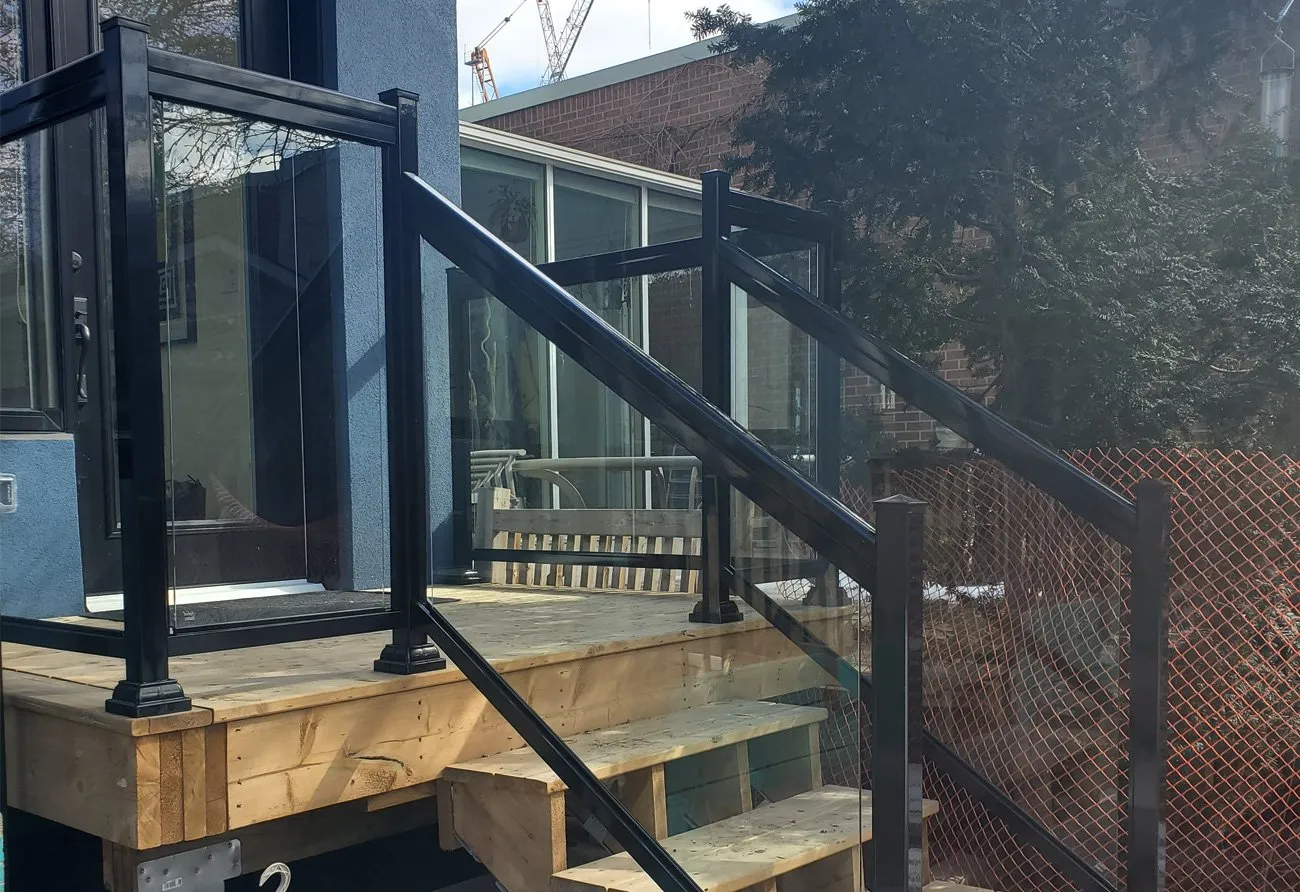 GR1 Clear Glass Custom Side Mounted Stairs 1 — Homeowner Project