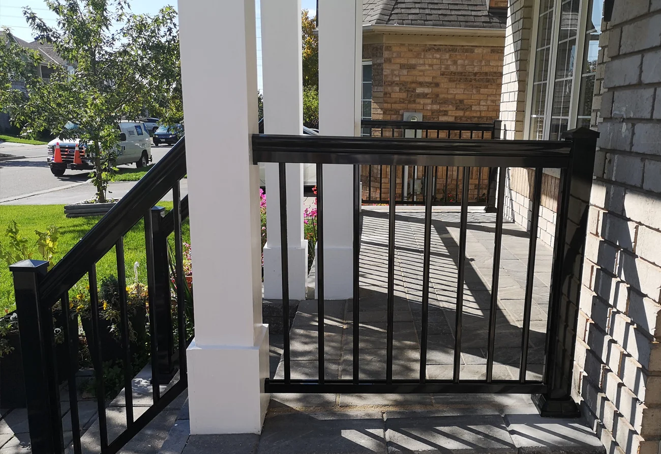 R1 Railing Entry With Columns 2 — Homeowner Project