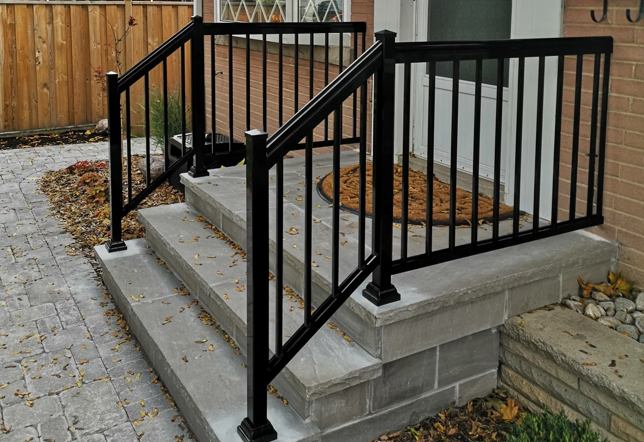R1 Railing Front Entry Black 1 — Homeowner Project