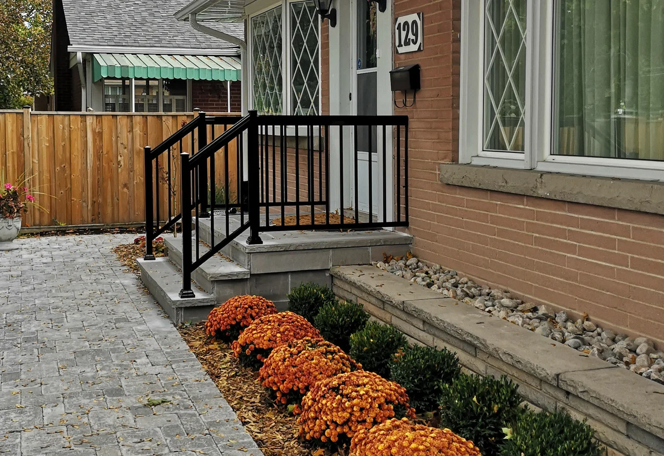 R1 Railing Front Entry Black 3 — Homeowner Project