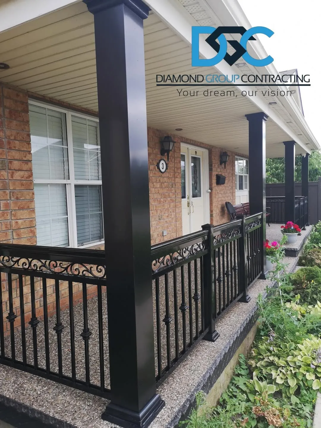 Brampton Black Aluminum Railing — Homeowner Project