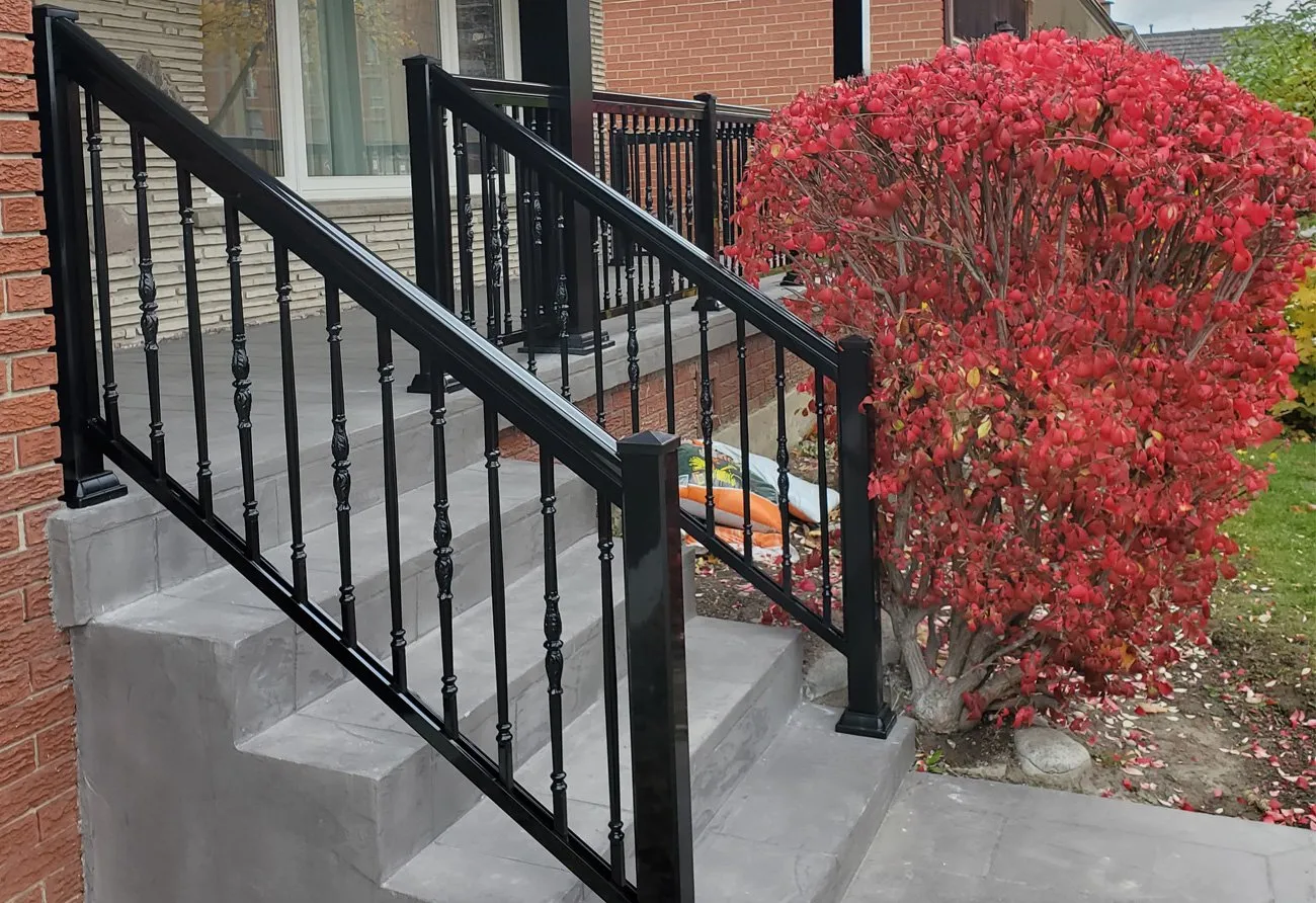 R20 Black Railings 8X8 Column 1 — Homeowner Project