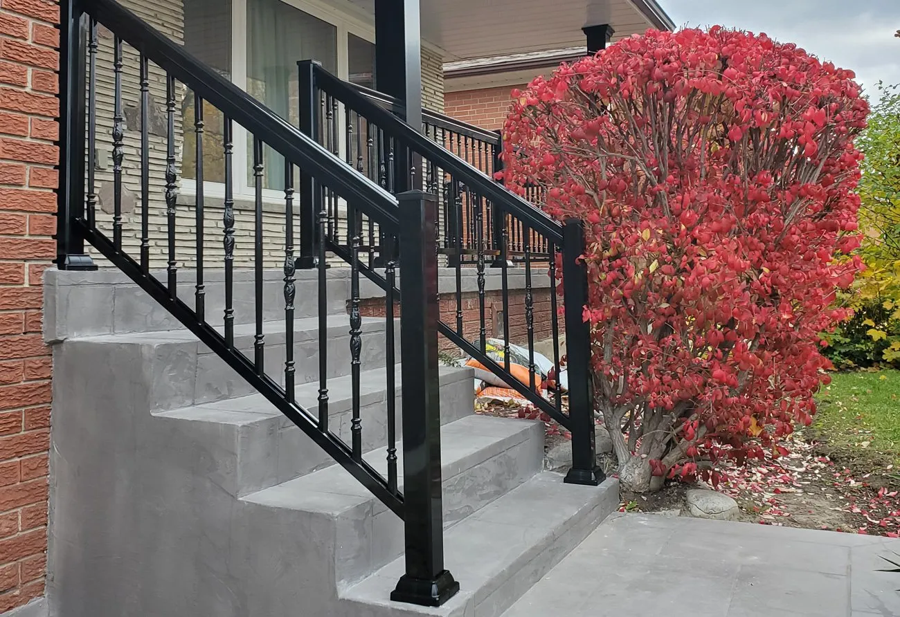 R20 Black Railings 8X8 Column 2 — Homeowner Project
